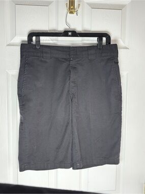 Dickies Black Flat-Front Chino Shorts